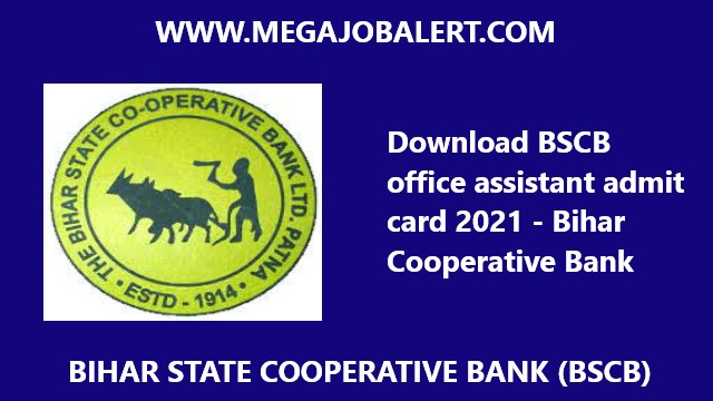 Download BSCB office assistant admit card