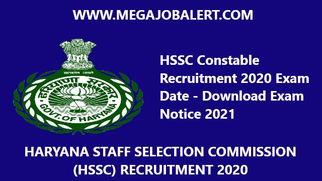Haryana Police Admit Card 2020 – Download HSSC Constable Admit Card 2021