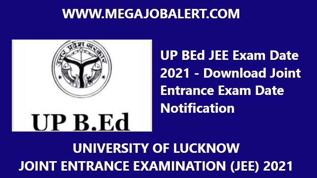 UP BEd JEE Exam Date 2021