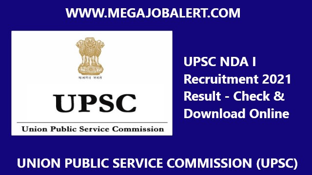 UPSC NDA I Recruitment 2021 Result