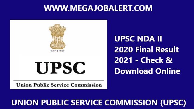 UPSC NDA II 2020 Final Result 2021