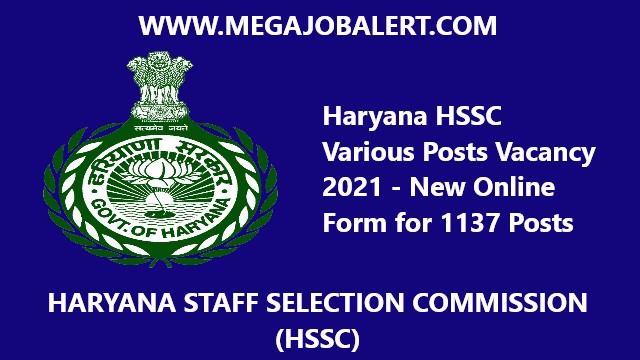 Haryana HSSC Various Posts Vacancy 2021