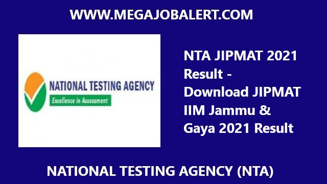 NTA JIPMAT 2021 Result – Download JIPMAT IIM Jammu & Gaya 2021 Result