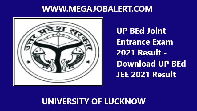 UP BEd Joint Entrance Exam 2021 Result