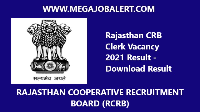 Rajasthan RCRB SUWB KVSS Result 2021