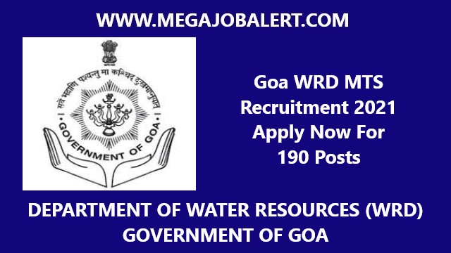 Goa WRD MTS Recruitment 2021