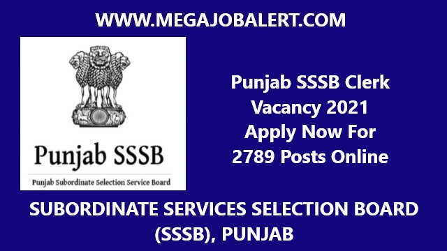 Punjab SSSB Clerk Vacancy 2021