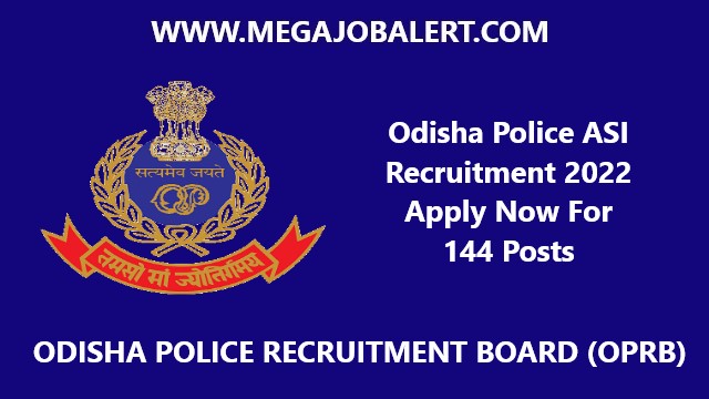 Odisha Police ASI Recruitment 2022
