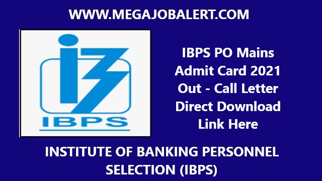 IBPS PO Mains Admit Card 2021 Out – Call Letter Direct Download Link Here