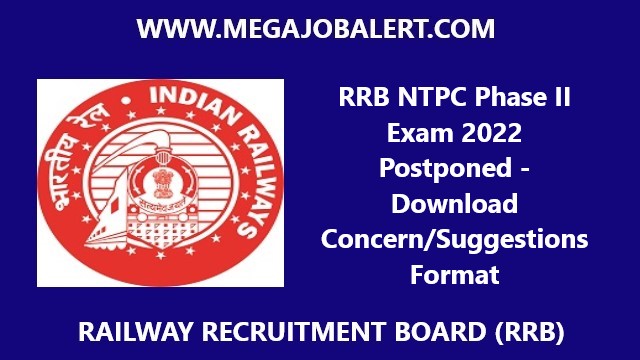 RRB NTPC Phase II Exam 2022 Postponed