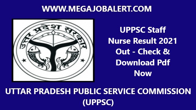 UPPSC Staff Nurse Result 2021